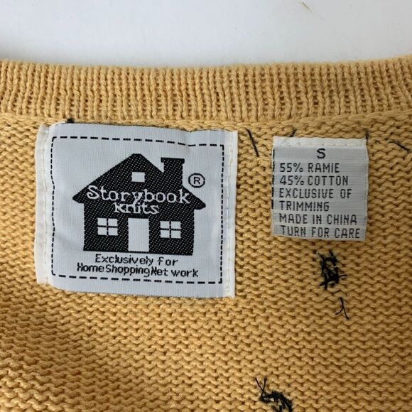 Storybook Knit Embellished Sequined Cheetah Cardigan Small Tan - Picture 9 of 13